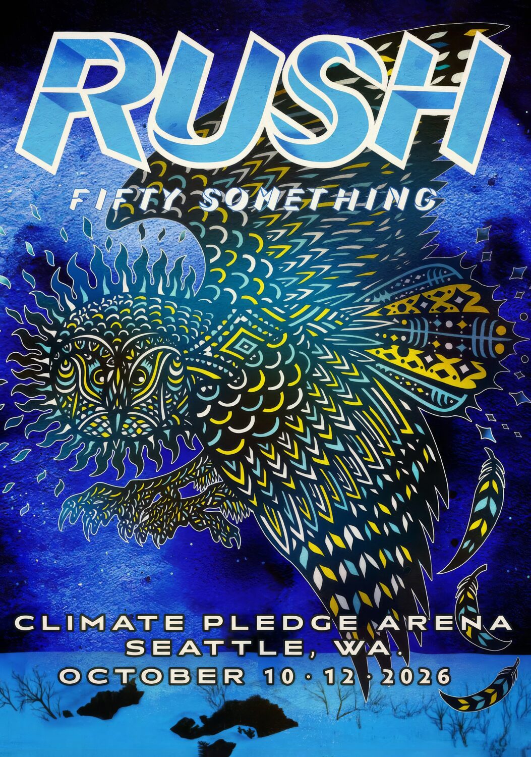 RUSH Fifty Something 2026 Tour SEATTLE Climate Pledge Arena Poster Print