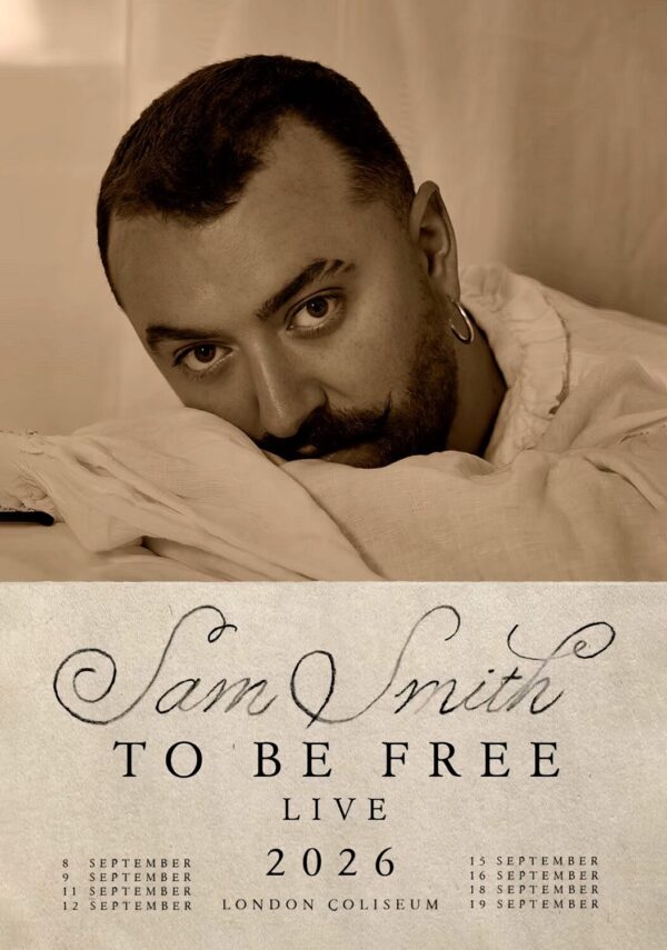 SAM SMITH To Be Free 2026 UK Tour LONDON Coliseum Poster