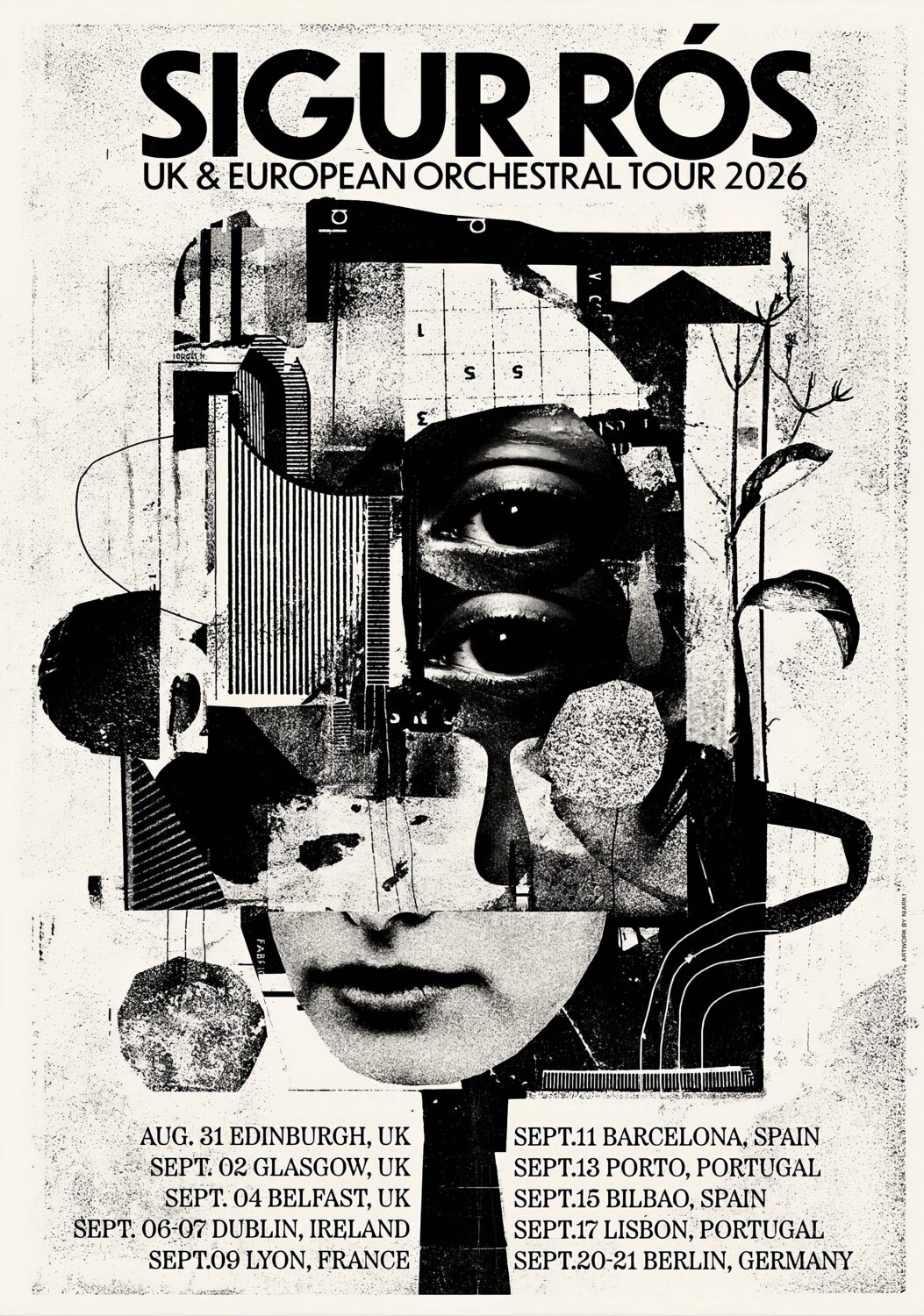 SIGUR ROS (Sigur R?s) Live Orchestral 2026 UK & Europe Tour Poster Print
