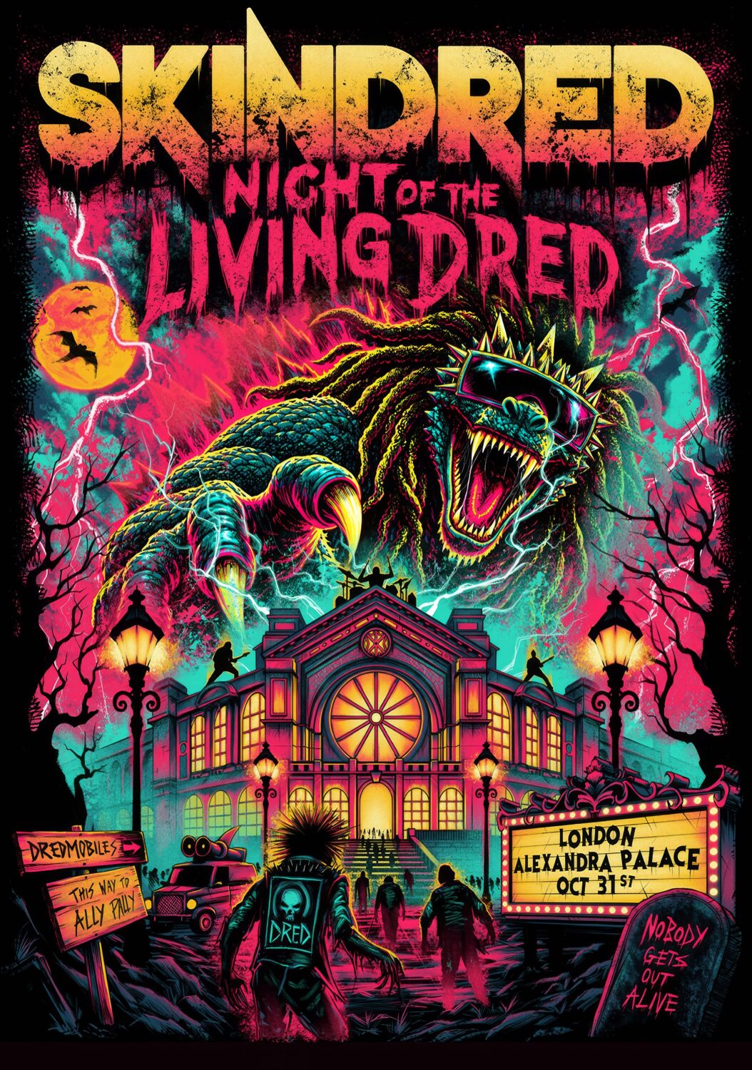 SKINDRED Night Of The Living Dred 2026 LONDON Alexandra Palace Poster Print