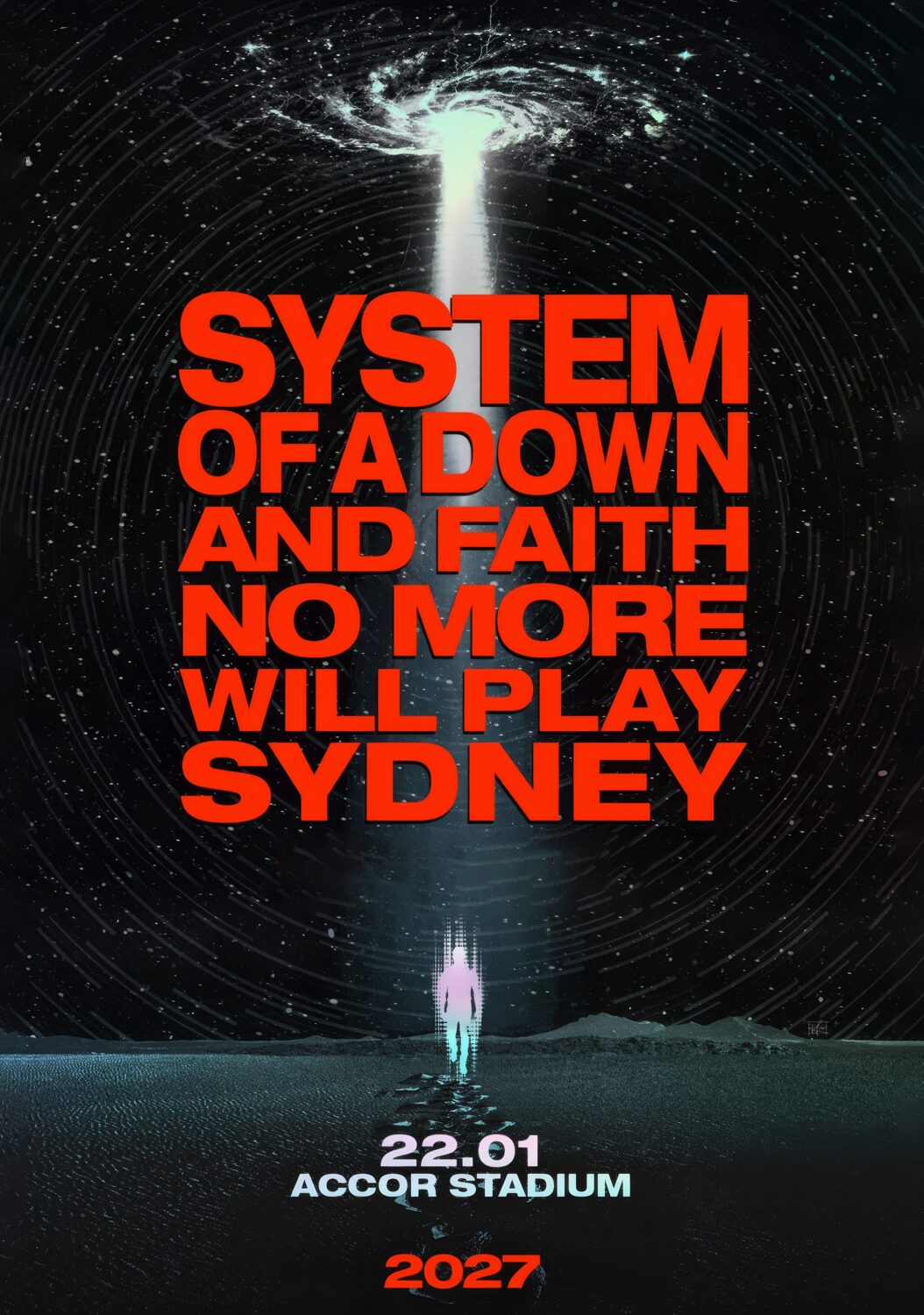 SYSTEM OF A DOWN - FAITH NO MORE Live 2027 Tour SYDNEY Accor Stadium Poster Print