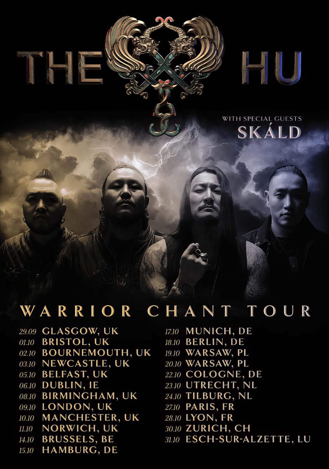 THE HU (band) Warrior Chant 2026 UK & Europe Tour Poster Print