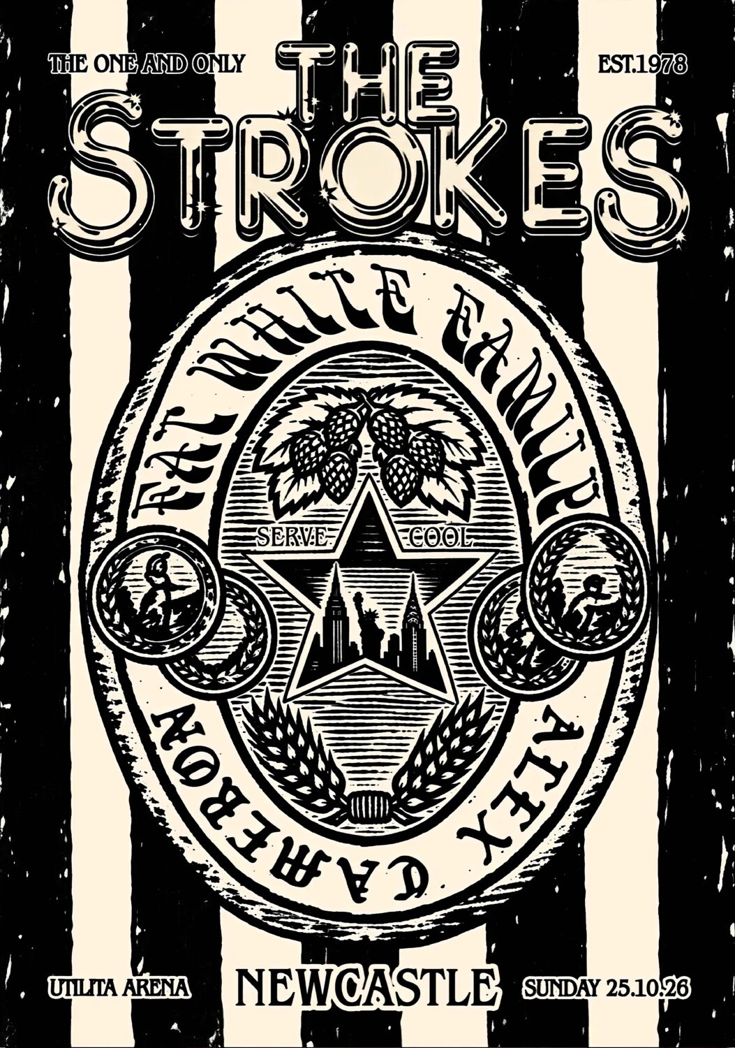 THE STROKES Reality Awaits UK Tour NEWCASTLE Utilita Arena - 25 October 2026 Poster Print