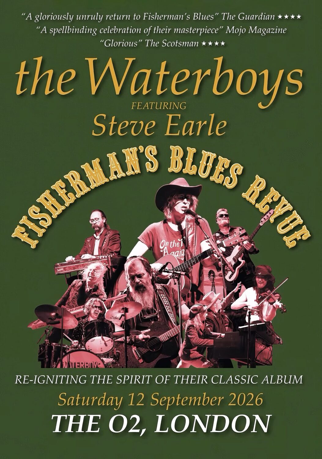THE WATERBOYS Fisherman?s Blues 2026 Tour LONDON The O2 Poster Print