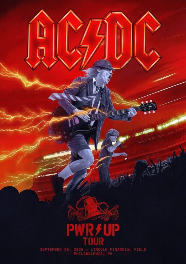 AC/DC Power Up (PWR UP) 2026 Tour PHILADELPHIA Lincoln Financial Field Stadium - 29 September 2026 Poster Print
