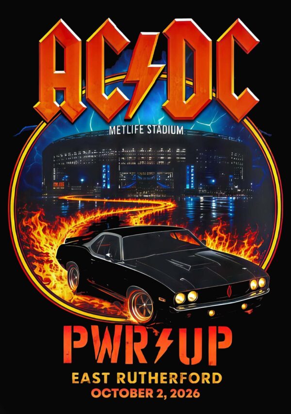 AC/DC Power Up (PWR UP) 2026 Tour EAST RUTHERFORD MetLife Stadium - 2 October 2026 Poster Print