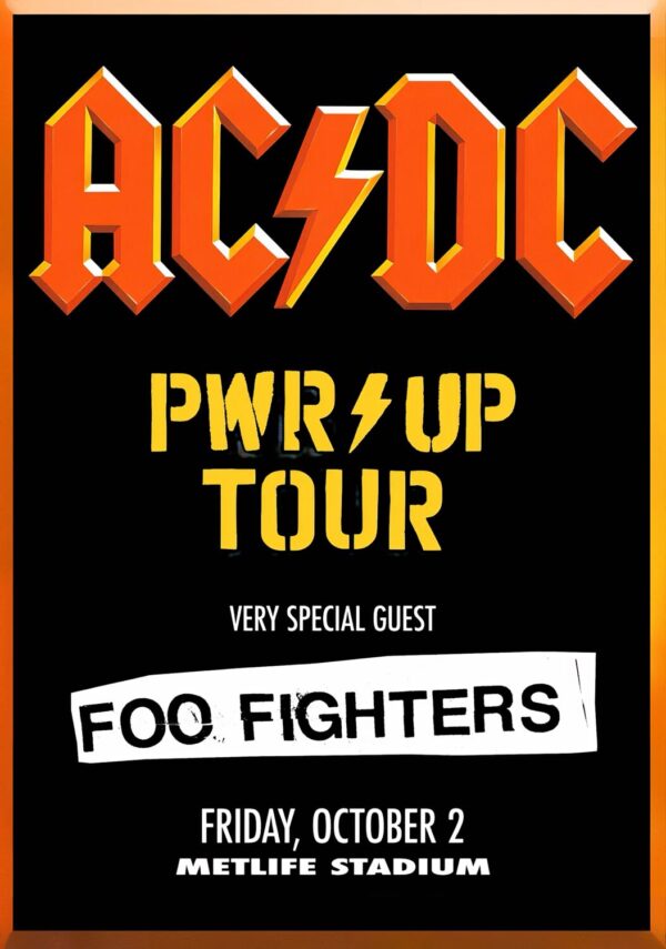 AC/DC Power Up (PWR UP) 2026 Tour EAST RUTHERFORD MetLife Stadium - 2 October 2026 Poster Print