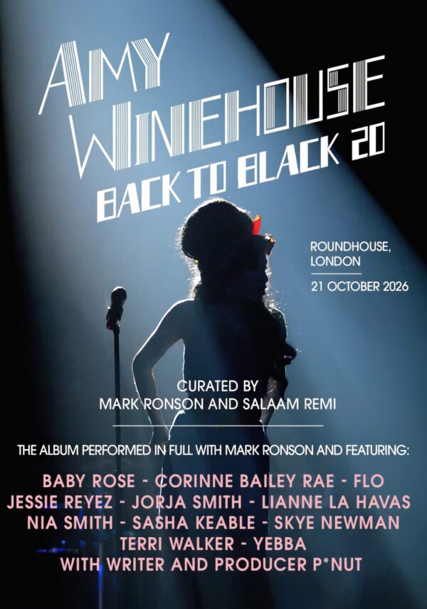 AMY WINEHOUSE Back To Black 2026 Anniversary Show LONDON Roundhouse Poster Print