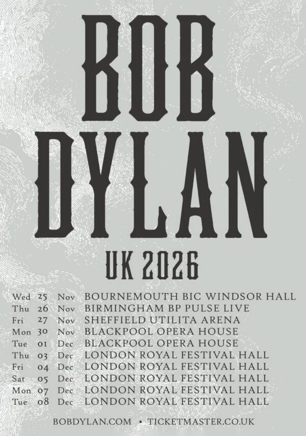 BOB DYLAN Live 2026 UK Arena Tour Poster Print