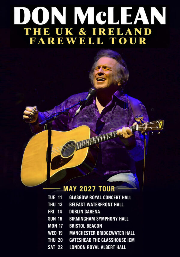 DON McLEAN The Farewell 2027 UK Tour Poster Print