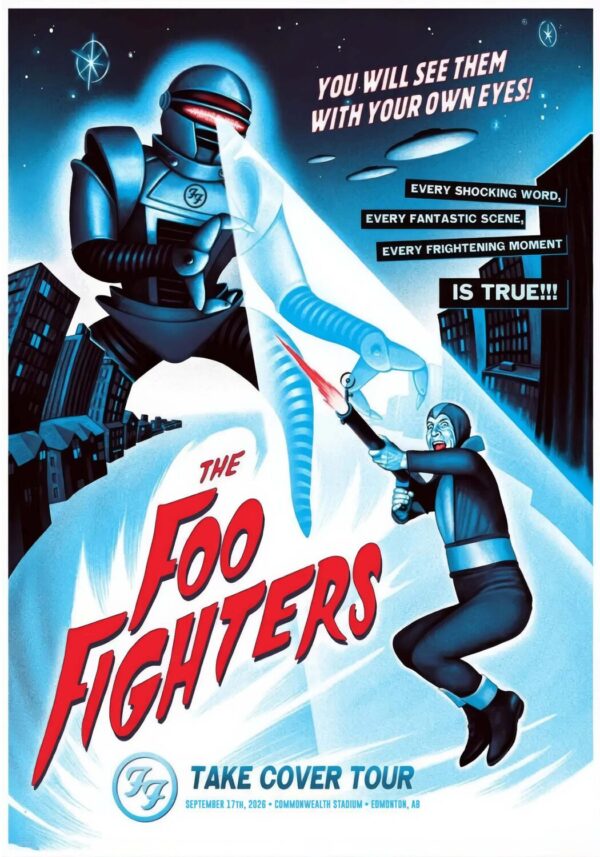 FOO FIGHTERS Take Cover 2026 Tour EDMONTON Commonwealth Stadium - 17 September 2026 Poster Print
