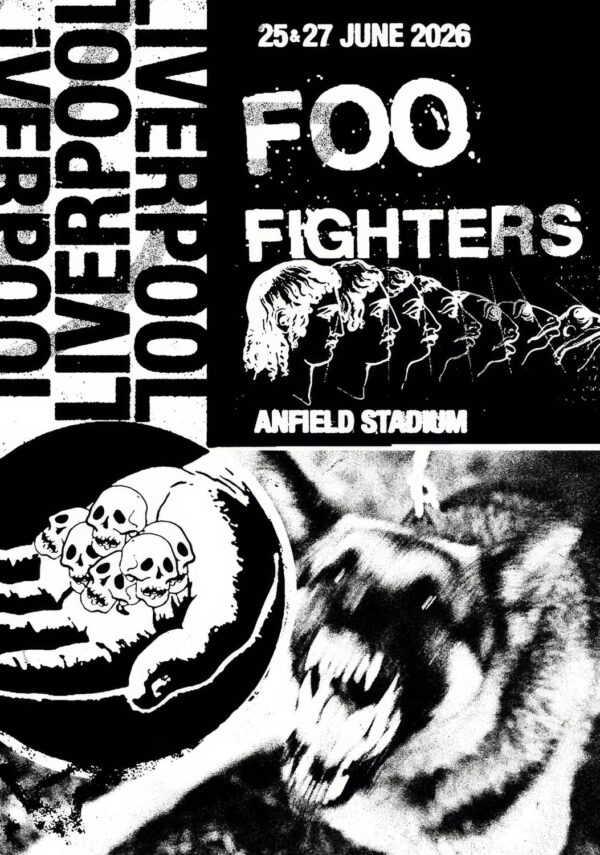 FOO FIGHTERS Take Cover 2026 Tour LIVERPOOL Anfield Stadium Poster