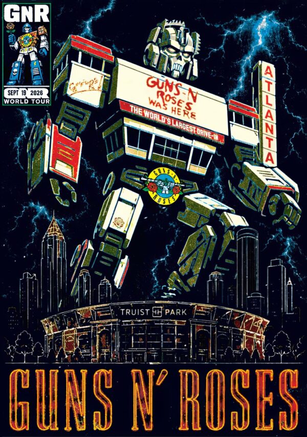 GUNS N ROSES World Tour 2026 Live ATLANTA Truist Park - 19 September 2026 Poster Print