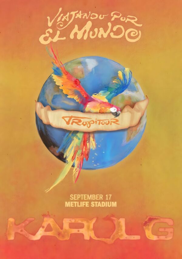 KAROL G Viajando Por El Mundo Tropitour EAST RUTHERFORD MetLife Stadium Tour Poster