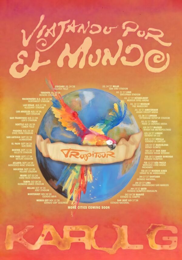 KAROL G Viajando Por El Mundo Tropitour 2026-2027 World Tour Poster