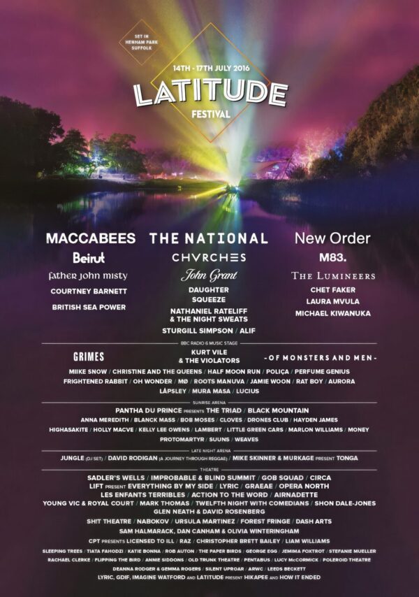 LATITUDE Festival 2026 Maccabees - The National - New Order Lineup Tour Poster