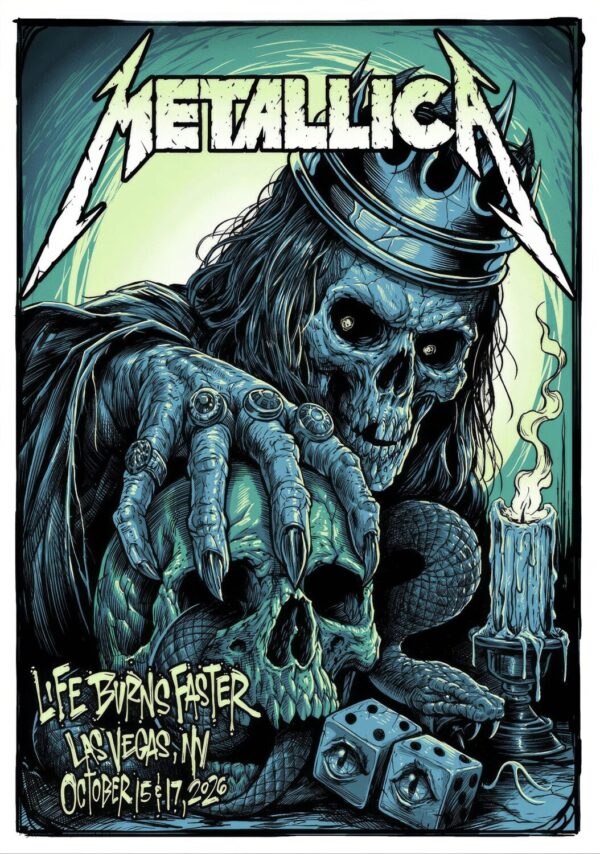 METALLICA Life Burns Faster LAS VEGAS Sphere - 15 & 17 October 2026 Poster Print