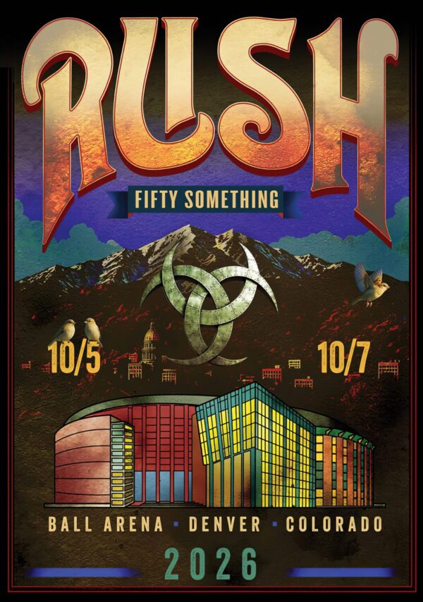 RUSH Fifty Something 2026 Tour DENVER Ball Arena Poster Print