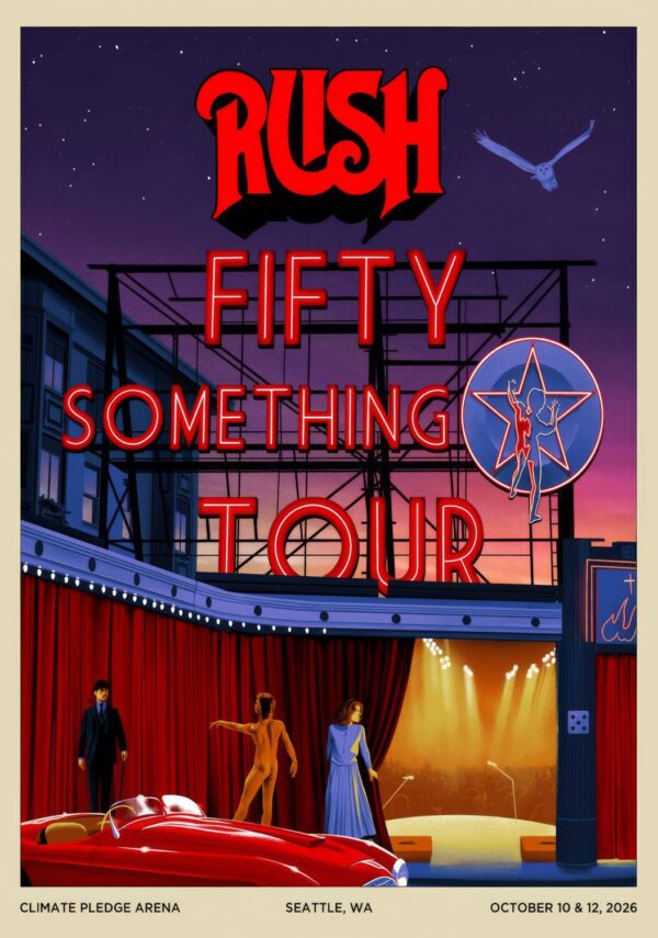 RUSH Fifty Something 2026 Tour SEATTLE Climate Pledge Arena Poster Print