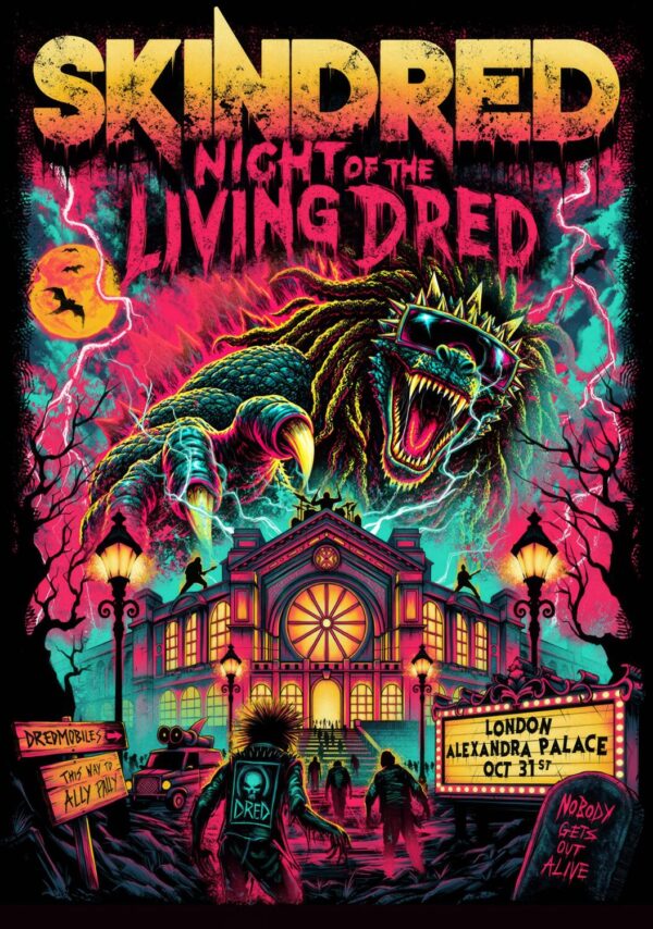 SKINDRED Night Of The Living Dred 2026 LONDON Alexandra Palace Poster Print