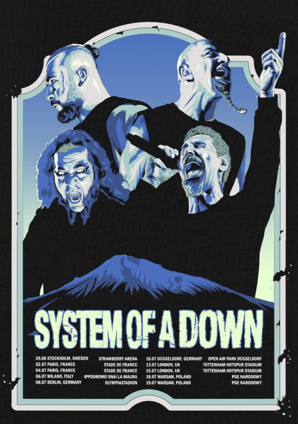 SYSTEM OF A DOWN Live 2026 UK & Europe Stadium Tour Poster Print