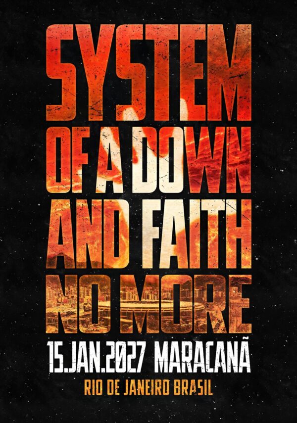 SYSTEM OF A DOWN - FAITH NO MORE Live 2027 Tour RIO DE JANEIRO Poster