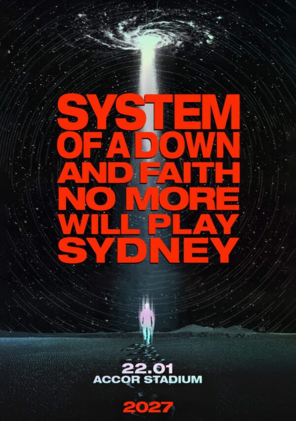 SYSTEM OF A DOWN - FAITH NO MORE Live 2027 Tour SYDNEY Accor Stadium Poster Print