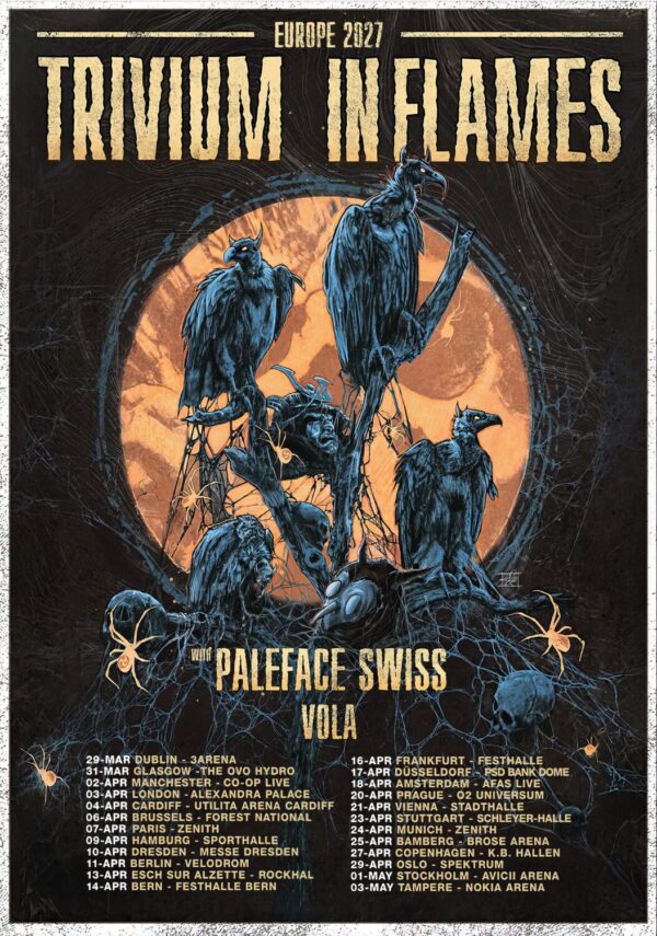 TRIVIUM - IN FLAMES Live 2027 UK & Europe Tour Poster Print